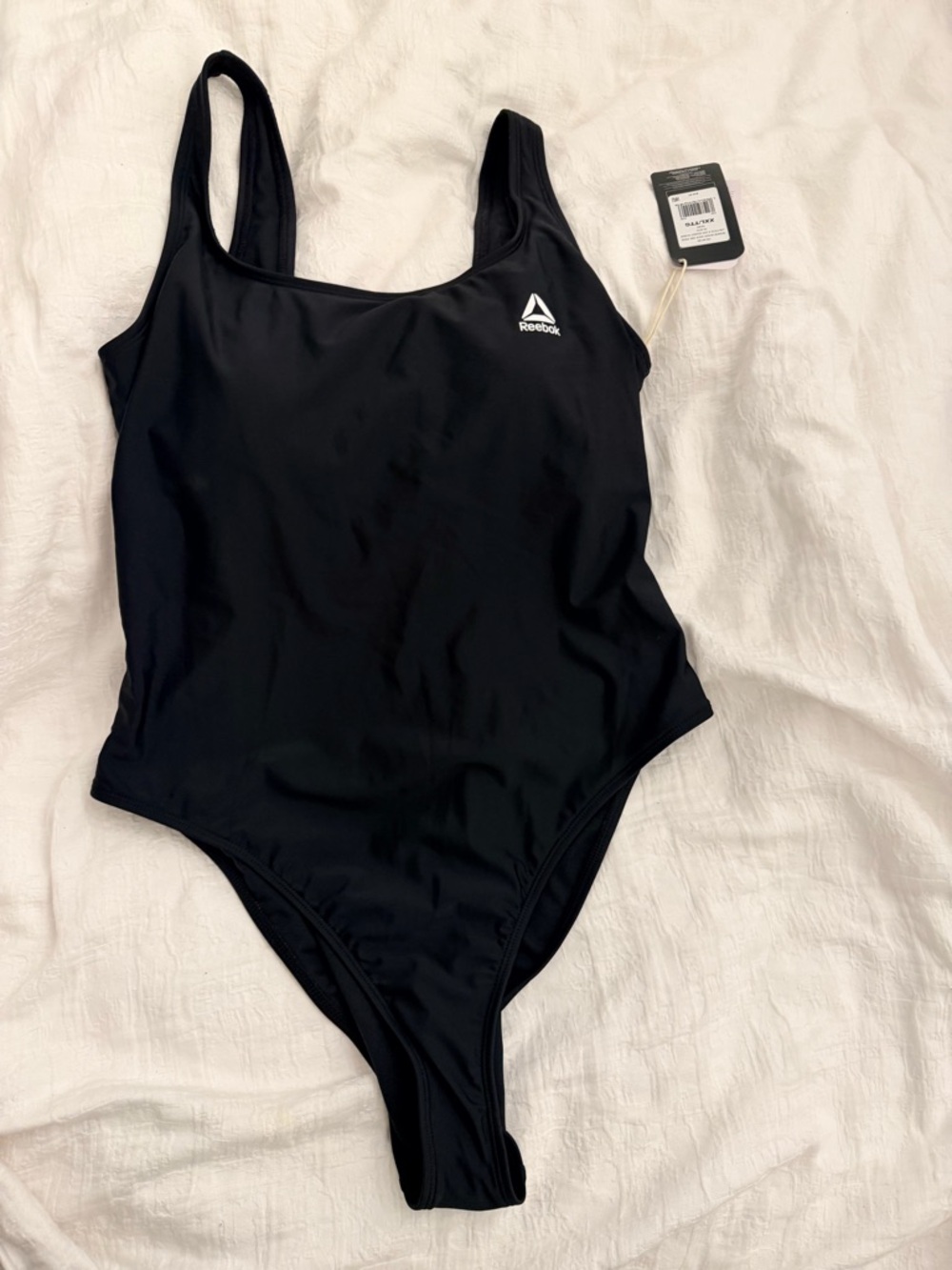 Reebok Black Women's Swim One-Piece with Logo Tag